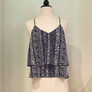 Francesca’s Hawaiian Printed Layered Tank Top